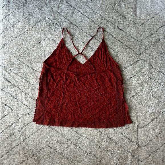 Free People Intimately Lace Beaded Bright Lights Camisole Tank Top Medium - Picture 3 of 6
